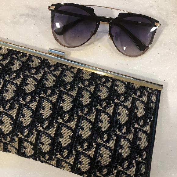 Dior Reflected P Rimless Aviator Sunglasses, Black Frame Purple Gradient Lens - Picture 2 of 10